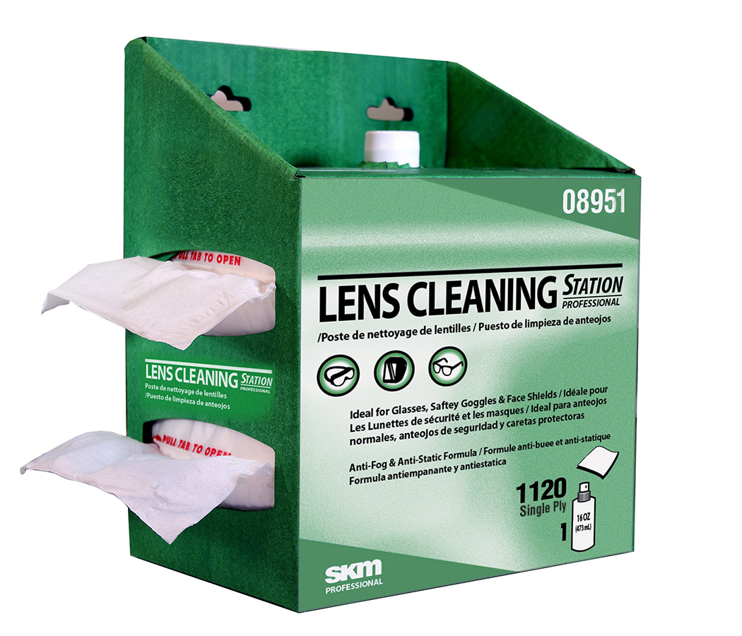 CS143 LENS CLEANING STATION SIGN WATER GLASSES DIRTY VIEW SIGHT TISSUES GOGGLES
