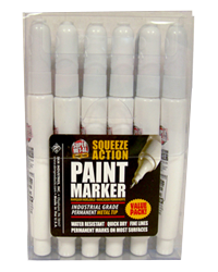 Squeeze Action Oil-Based Metal Tip Paint Markers (Six Pack)