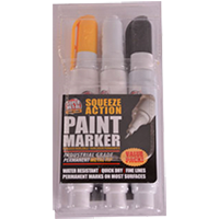 Squeeze Action Oil-Based Metal Tip Paint Markers (Three Pack)